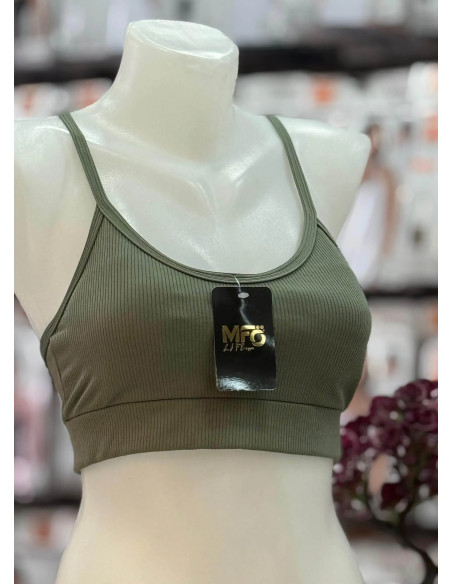Women's Seamless Crop Top in Ribbed with Spaghetti Straps MFO 101 MFO B101 — direct Turkish factory supply