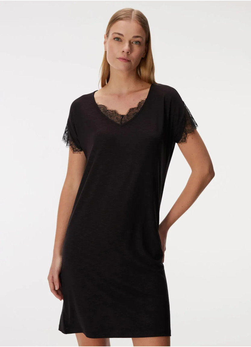 Viscose Nightdress with Lace Trim Anil 11427 — factory-direct from Turkey