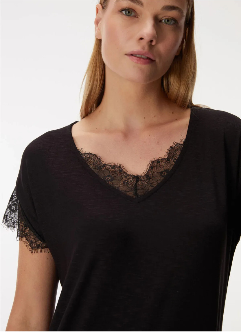 Viscose Nightdress with Lace Trim Anil 11427 — direct Turkish factory supply