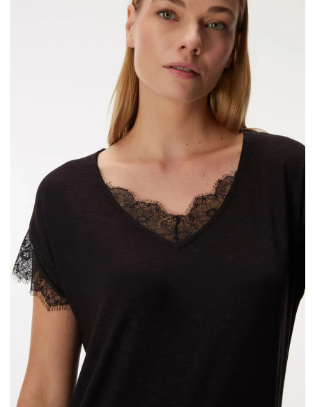 Viscose Nightdress with Lace Trim Anil 11427 — direct Turkish factory supply