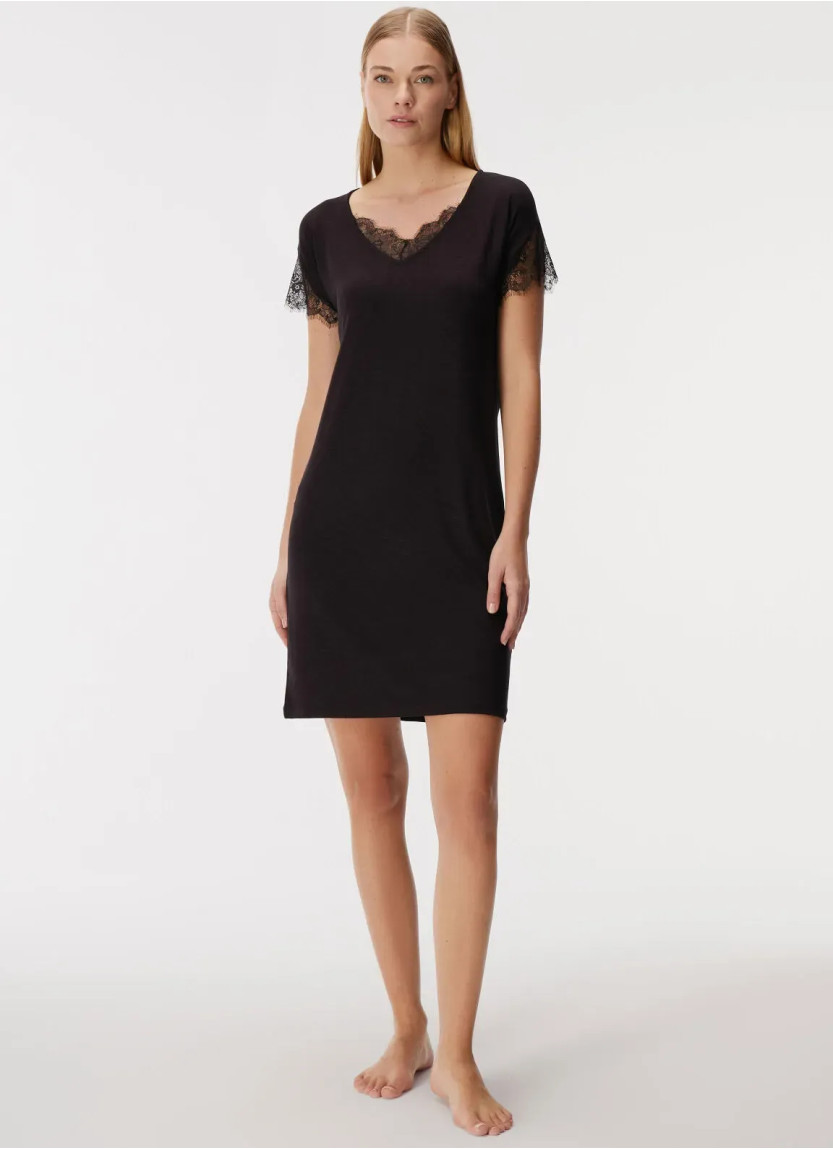 Viscose Nightdress with Lace Trim Anil 11427 — wholesale from Turkey
