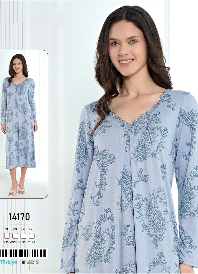 Viscose Nightdress (XL+2XL+3XL+4XL) Caroline 14170 — factory-direct from Turkey