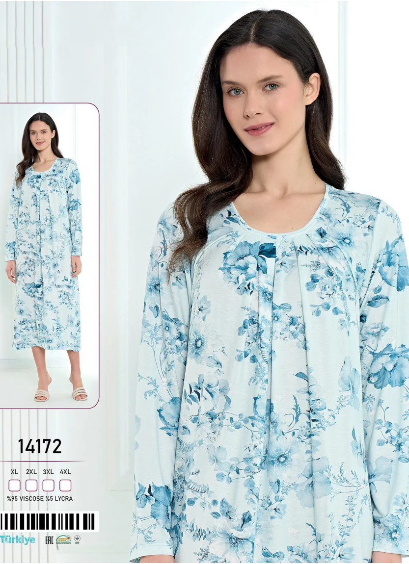 Viscose Nightdress (XL+2XL+3XL+4XL) Caroline 14172 — direct Turkish factory supply