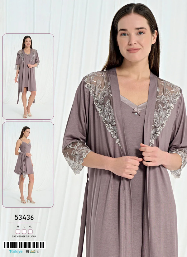 Viscose Nightdress (M+L+XL) Caroline 53436 — factory-direct from Turkey