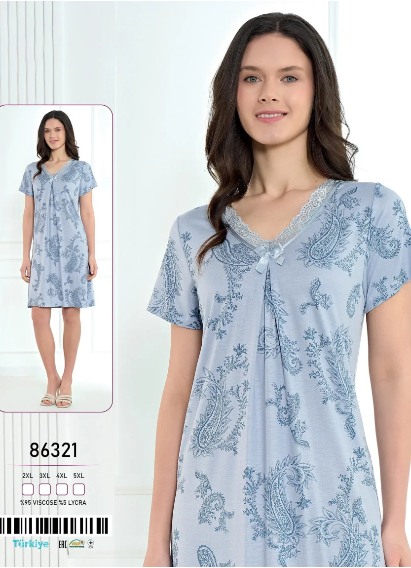 Ночная Сорочка Вискоза (2XL+3XL+4XL+5XL) Caroline 86321 — оптом для магазинов и бутиков