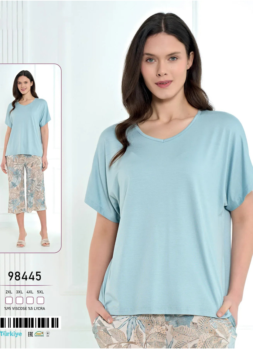 Women's Set with Capri Pants Viscose (2XL+3XL+4XL+5XL) Caroline 98445 — factory-direct from Turkey