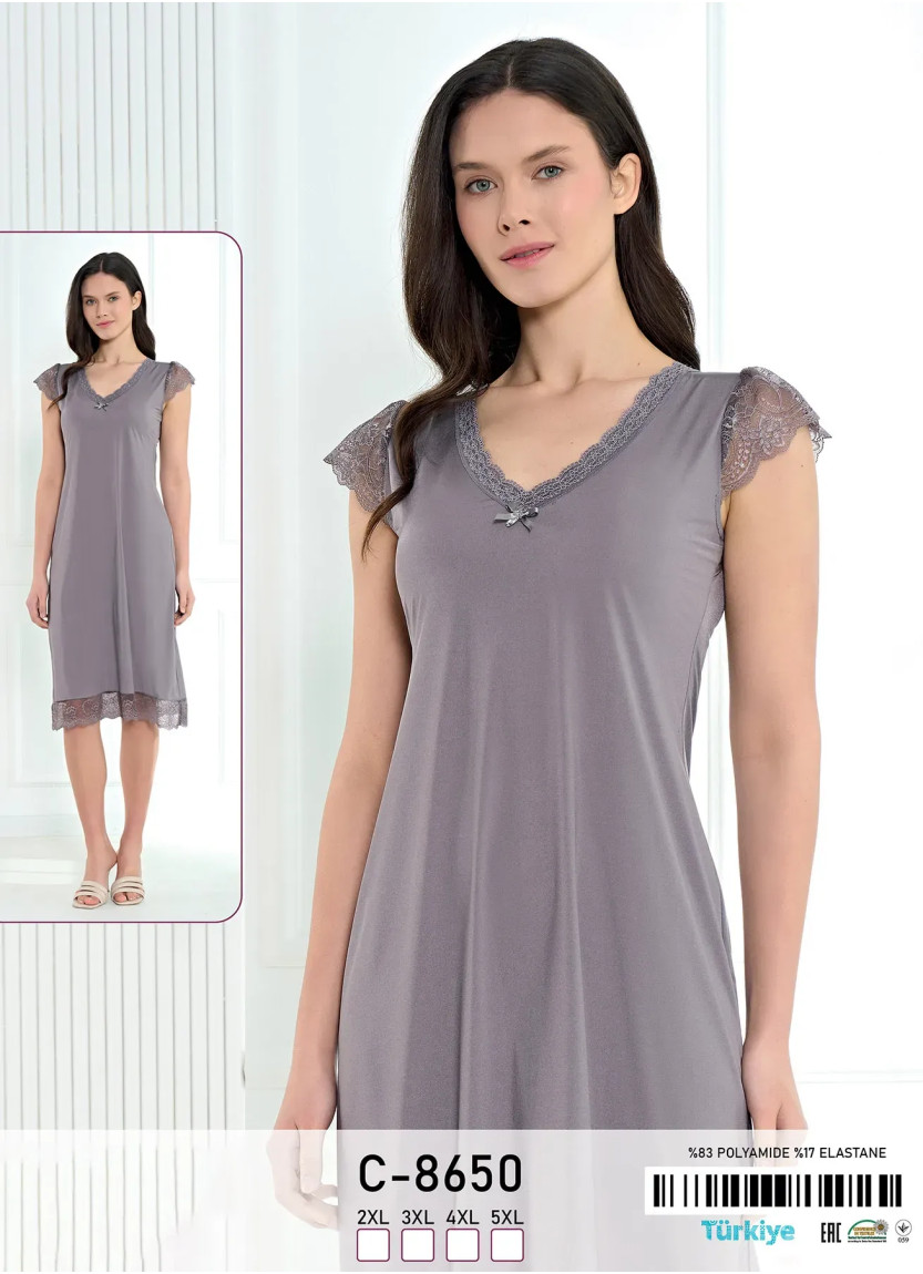 Nightdress Polyamide (2XL+3XL+4XL+5XL) Caroline C-8650 — Turkish textile wholesale