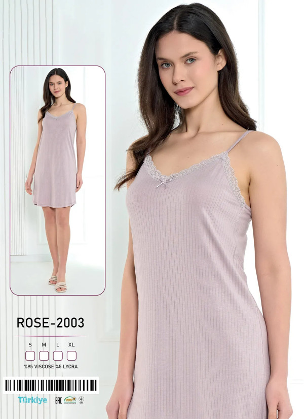 Caroline ROSE-2003 Оптом Турция Фабрика Ночная Сорочка Вискоза (S+M+L+XL) Caroline ROSE-2003 Купить Оптом с Турции