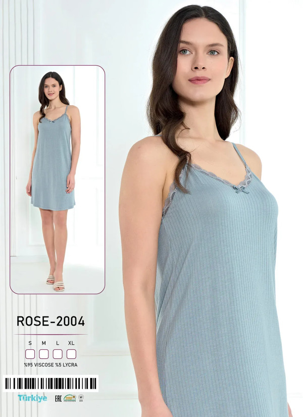 Caroline ROSE-2004 Оптом Турция Фабрика Ночная Сорочка Вискоза (S+M+L+XL) Caroline ROSE-2004 Купить Оптом с Турции