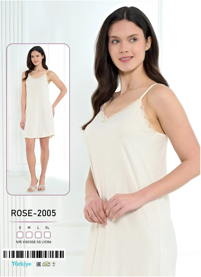 Caroline ROSE-2005 Оптом Турция Фабрика Ночная Сорочка Вискоза (S+M+L+XL) Caroline ROSE-2005 Купить Оптом с Турции