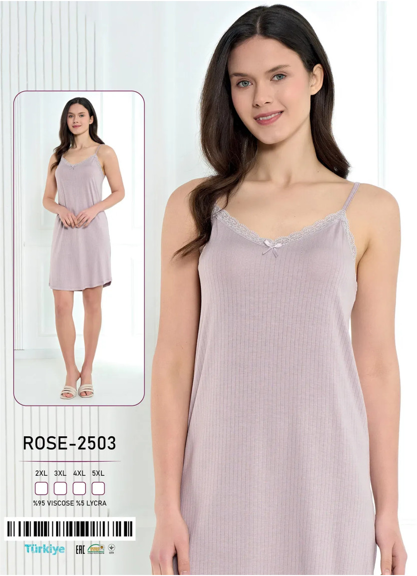 Caroline ROSE-2503 Оптом Турция Фабрика Ночная Сорочка Вискоза (2XL+3XL+4XL+5XL) Caroline ROSE-2503 Купить Оптом с Турции