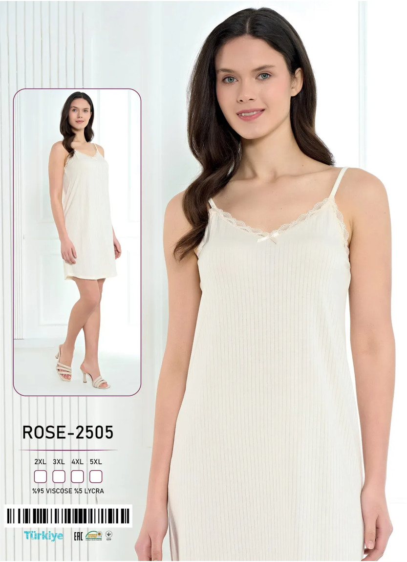 Ночная Сорочка Вискоза (2XL+3XL+4XL+5XL) Caroline ROSE-2505 — купить оптом из Турции