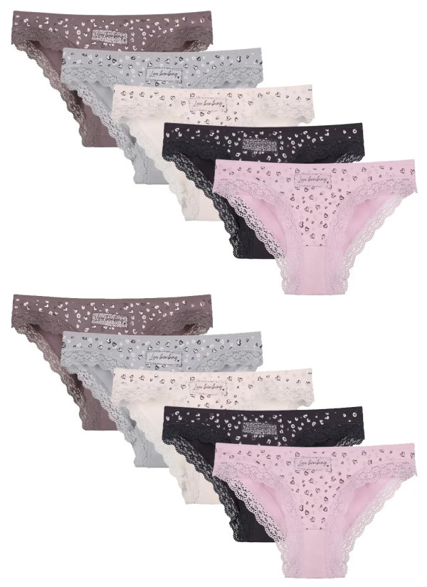 Women's Panties (Assorted) 10 pcs/pack. Donella 1971PB264 — factory-direct from Turkey