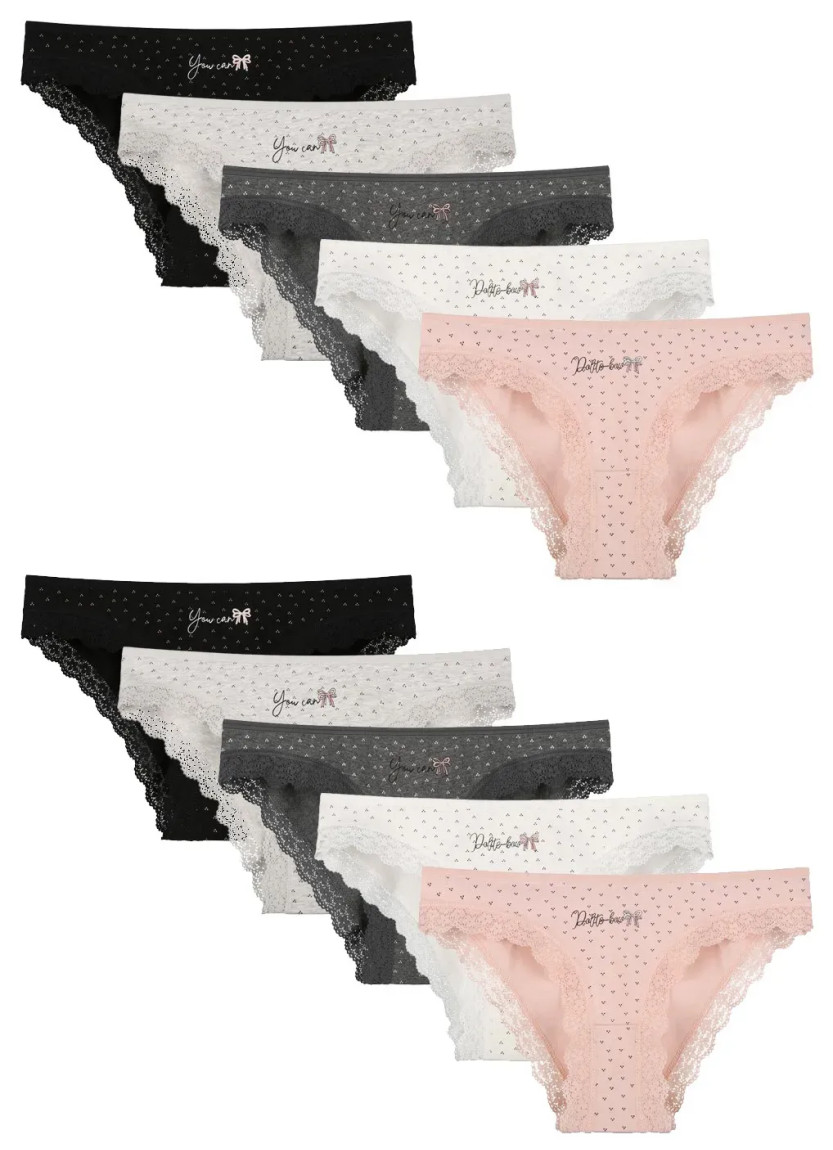 Women's Panties (Assorted) 10 pcs/pack. Donella 1981B51 — Turkey wholesale collection