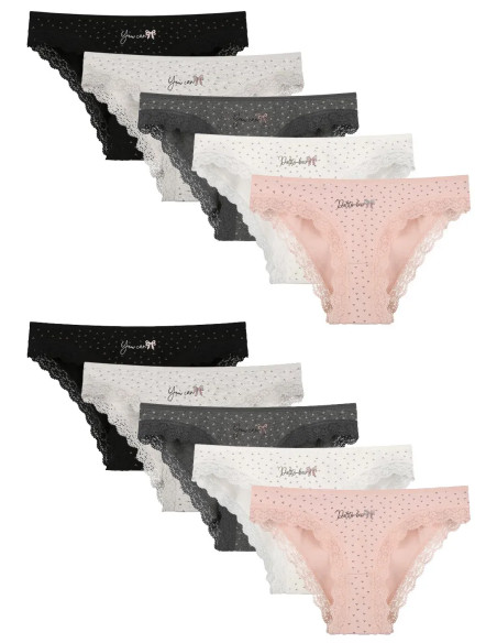 Women's Panties (Assorted) 10 pcs/pack. Donella 1981B51 — Turkey wholesale collection