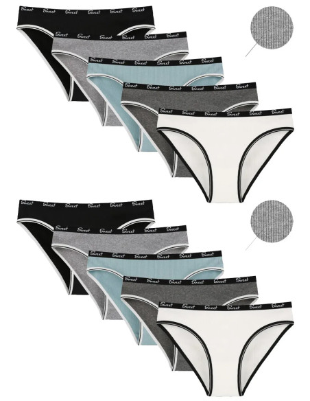 Women's Panties (Assorted) 10 pcs/pack. Donella 2132PD3 — Turkish factory wholesale