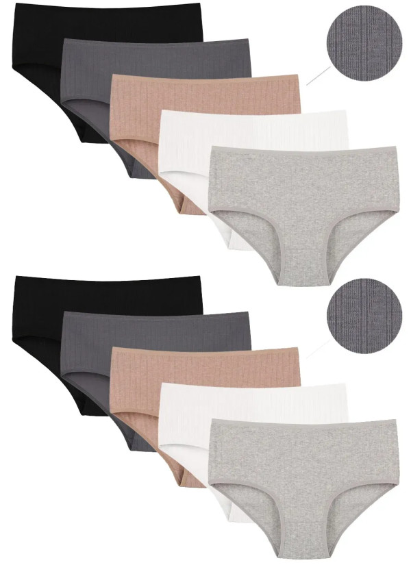 Women's Panties (Assorted) 10 pcs/pack. Donella 2526PD2 — Turkish textile wholesale