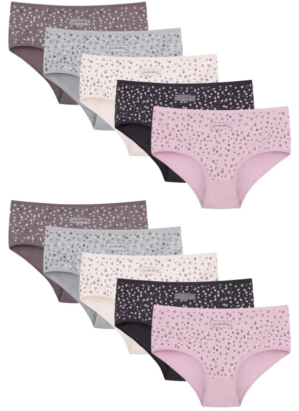 Women's Panties (Assorted) 10 pcs/pack. Donella 2571PB264 — Turkish factory wholesale