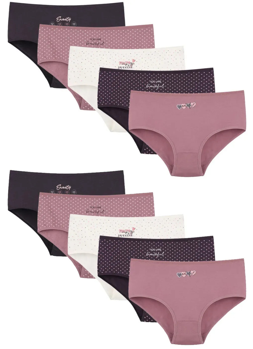 Women's Panties (Assorted) 10 pcs/pack. Donella 2581B50 — Turkey wholesale collection