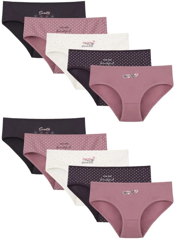 Women's Panties (Assorted) 10 pcs/pack. Donella 3181B50 — Turkey wholesale collection