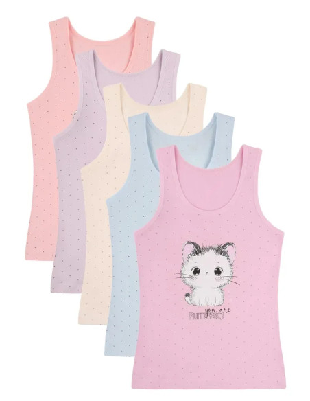 Camisoles for Girls' (Assorted) 10 pcs/pack. Donella 4981B46 — wholesale from Turkey