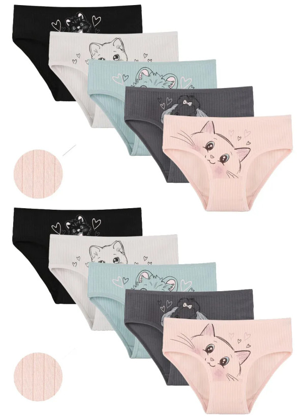 Panties for Girls' (Assorted) 10 pcs/pack. Donella 4123PB3 — factory-direct from Turkey