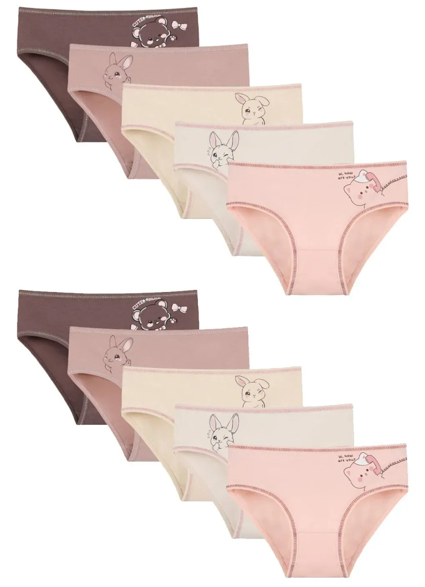 Panties for Girls' (Assorted) 10 pcs/pack. Donella 4171PB278 — Turkish textile wholesale