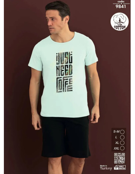 Мужской Комплект с Шортами из Хлопка (SM+L+XL+2XL) Seamlife 9841 — оптом от турецкой фабрики