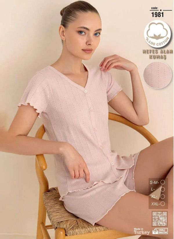 Women's Shorts Set Made of Breathable Cotton (SM+L+XL+2XL) Seamlife 1981 — Turkish factory wholesale