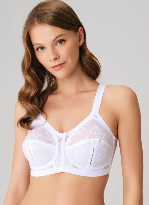 Women's Minimizer Bra without Push-Up, with Underwire with Lace Anil 3717 WHITE — Istanbul wholesale supplier