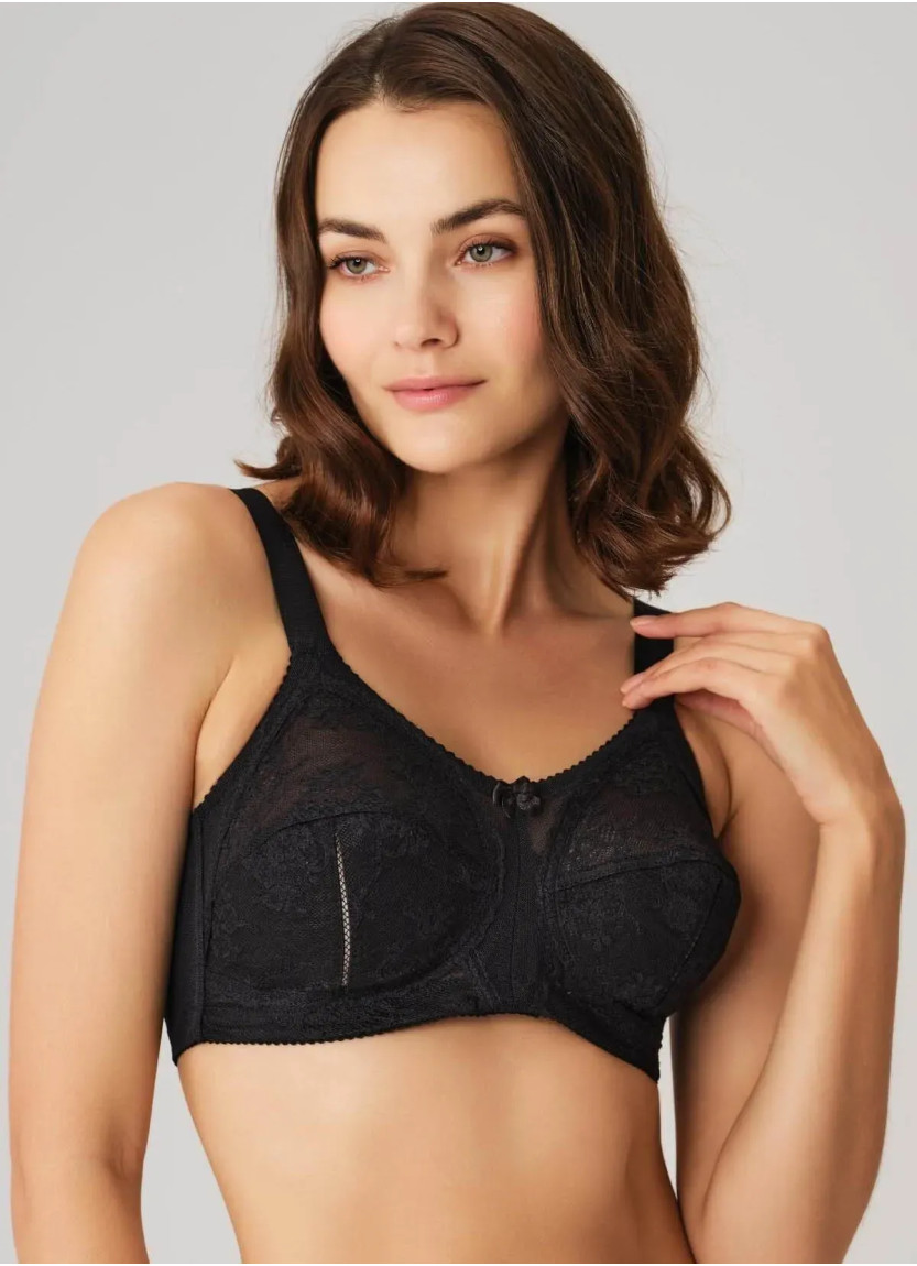 Women's Minimizer Bra without Push-Up, with Underwire with Lace Anil 3717 BLACK — Turkey wholesale collection