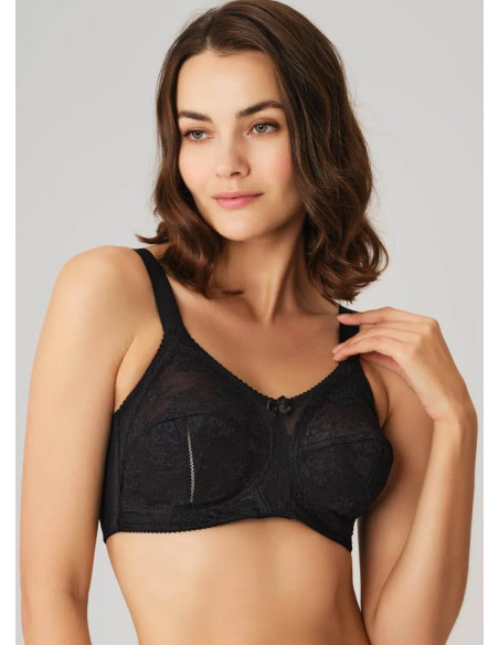 Women's Minimizer Bra without Push-Up, with Underwire with Lace Anil 3717 BLACK — Turkey wholesale collection