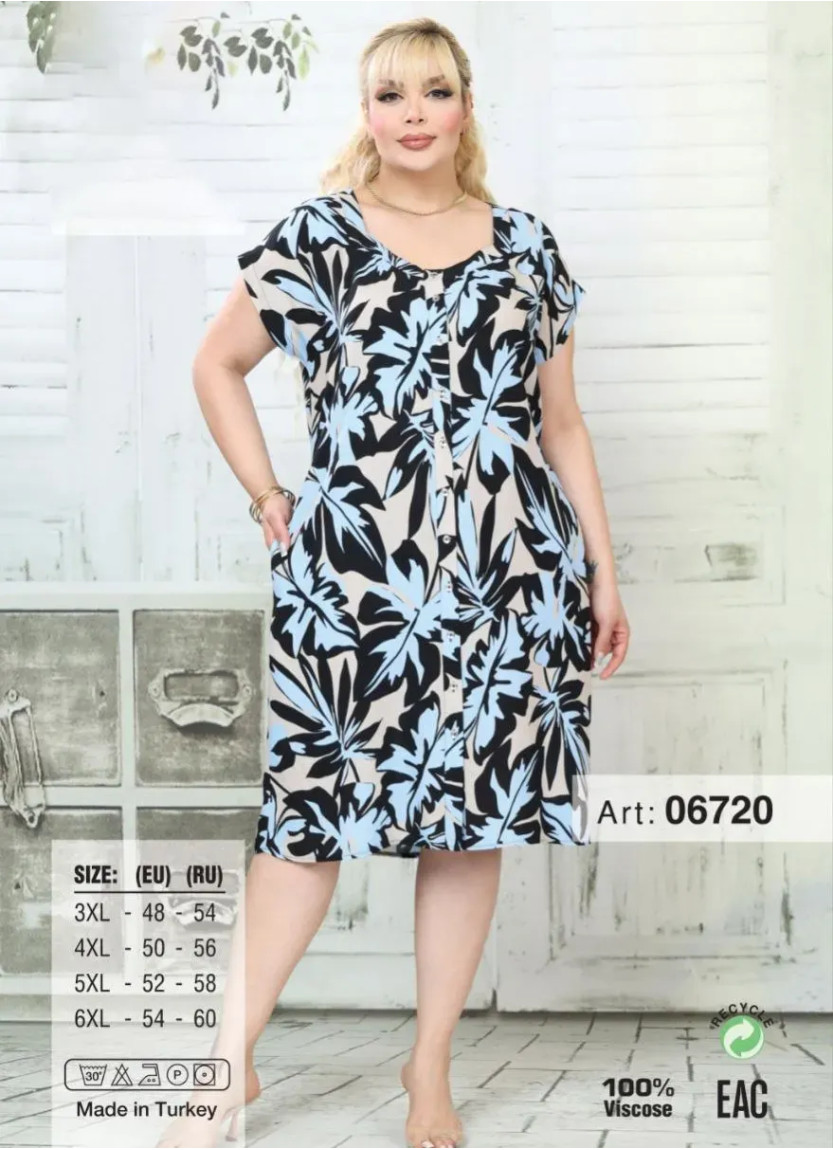 Tunic with Button-Down Viscose (3XL+4XL+5XL+6XL) JEN 06720 — factory-direct from Turkey