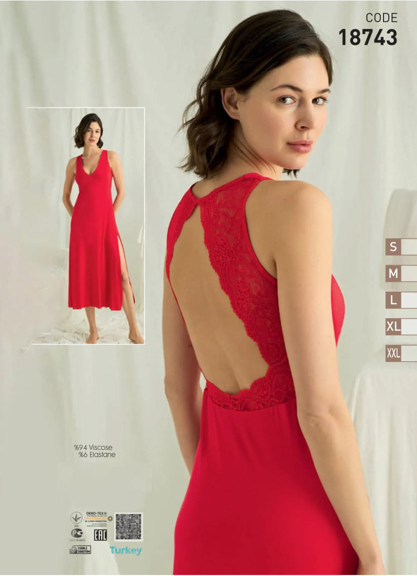 Nightdress (S+M+L+XL+2XL) Monamise 18743 — wholesale from Turkey