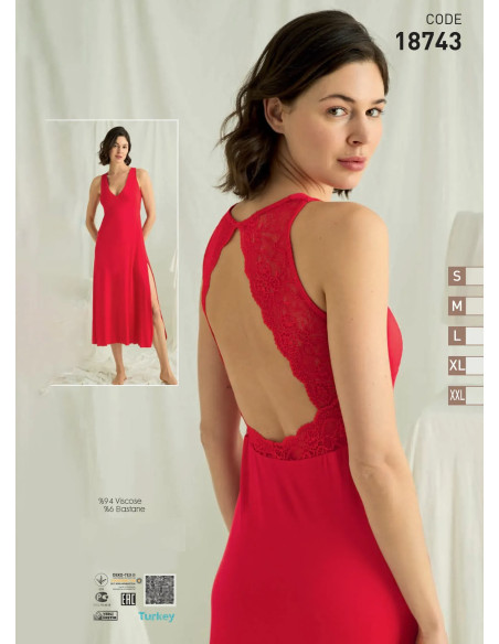 Nightdress (S+M+L+XL+2XL) Monamise 18743 — wholesale from Turkey
