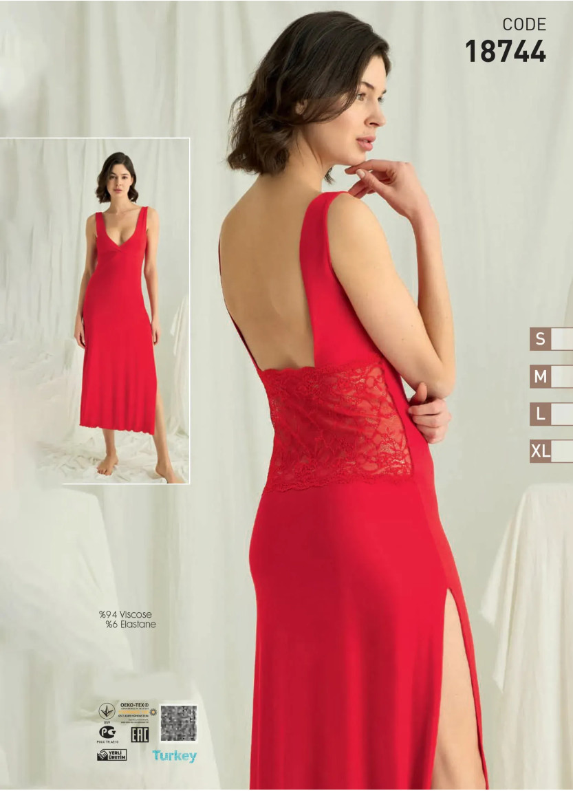 Nightdress (S+M+L+XL) Monamise 18744 — Istanbul wholesale supplier