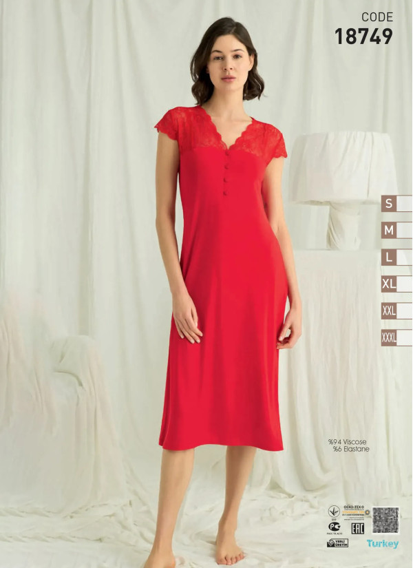 Ночная Сорочка (S+M+L+XL+2XL+3XL) MONAMISE 18749 — прямые поставки из Турции