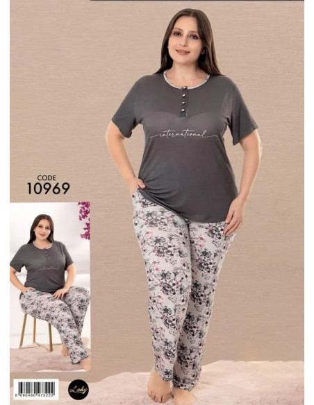 Lady BTL Ksa 10969 Pants Homewear Set (2XL+3XL+4XL) — wholesale from Turkey