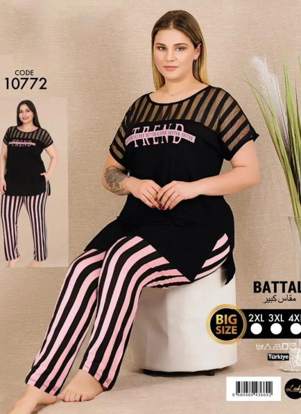 Lady BTL ksa 10772 Pants Homewear Set (2XL+3XL+4XL) — Turkey wholesale collection
