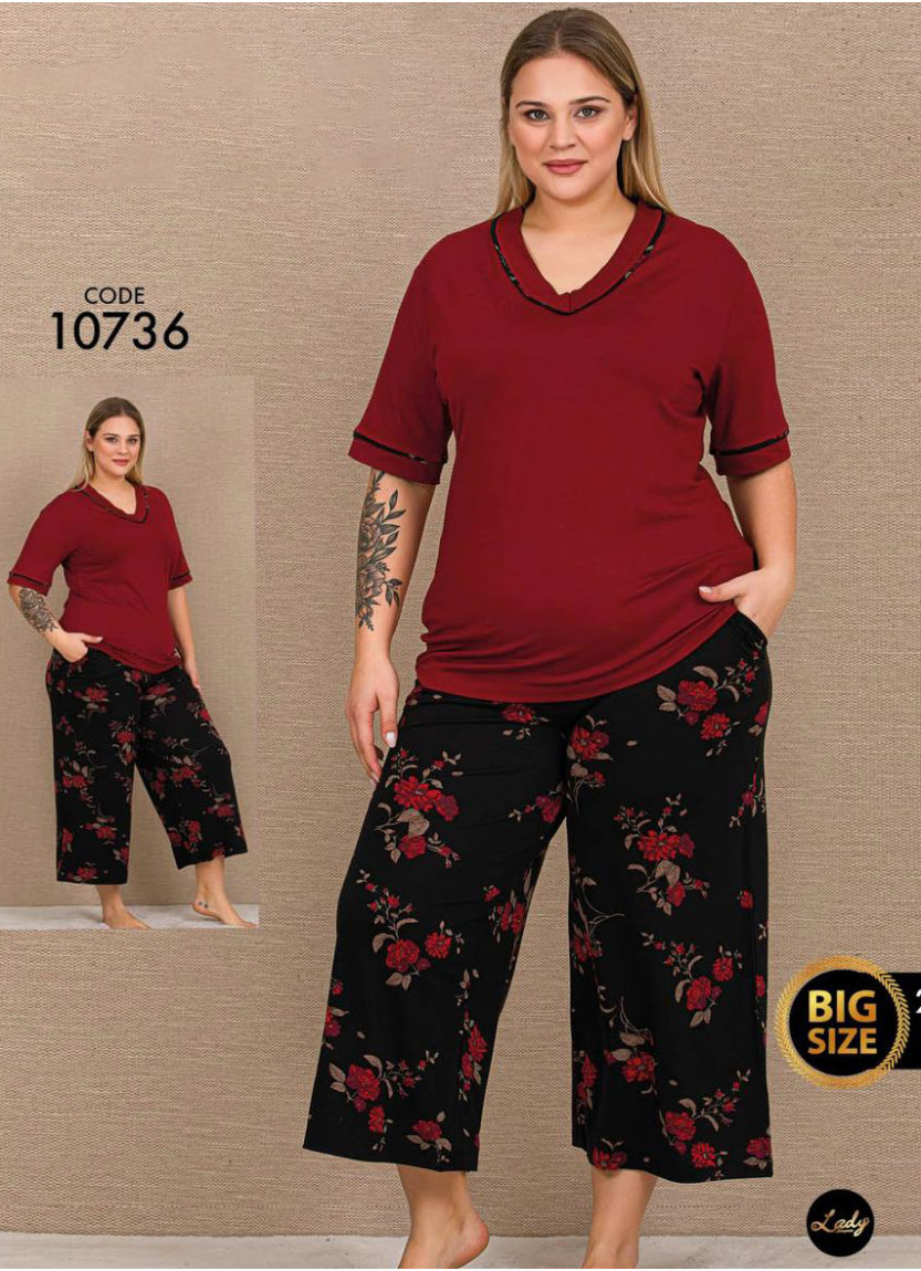Set with Capri Pants (2XL+3XL+4XL) Lady BTL 10736 — Turkey wholesale collection