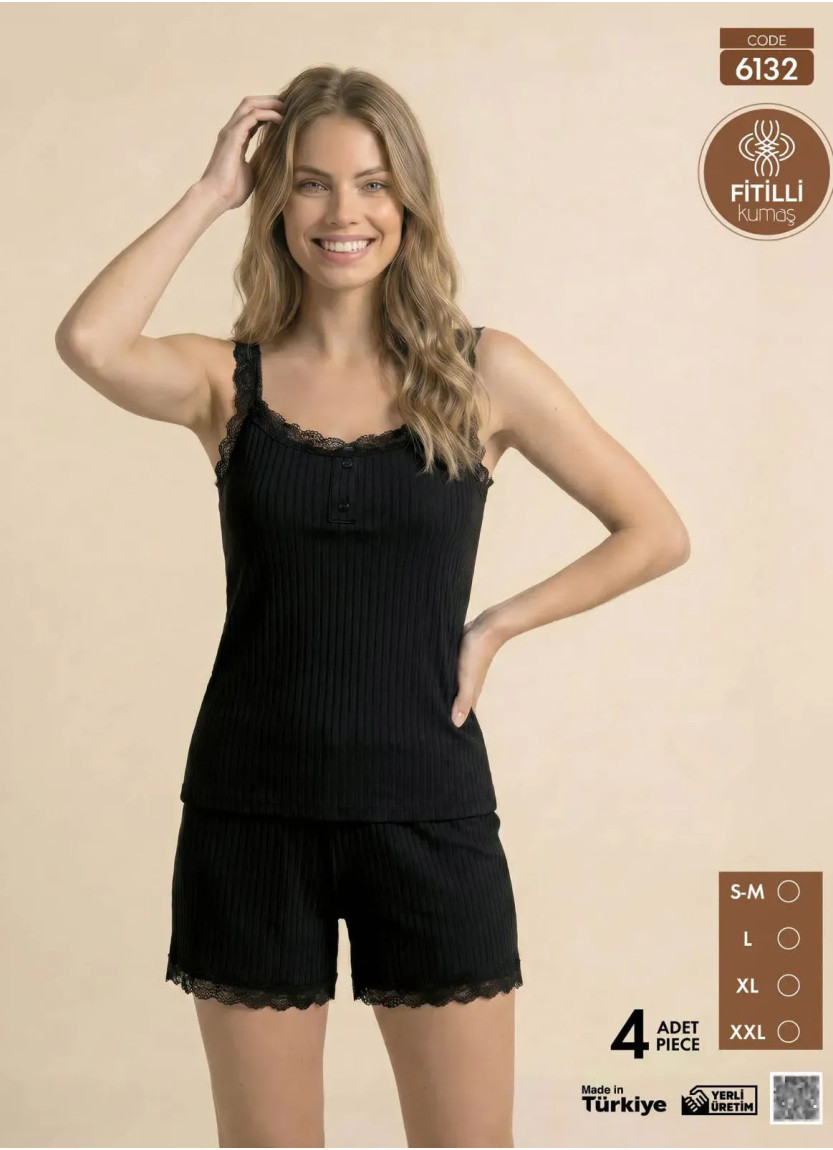 Women's Pajamas Made of Ribbed Knit with (S/M+L+XL+2XL) Pijamo 6132 — Istanbul wholesale supplier
