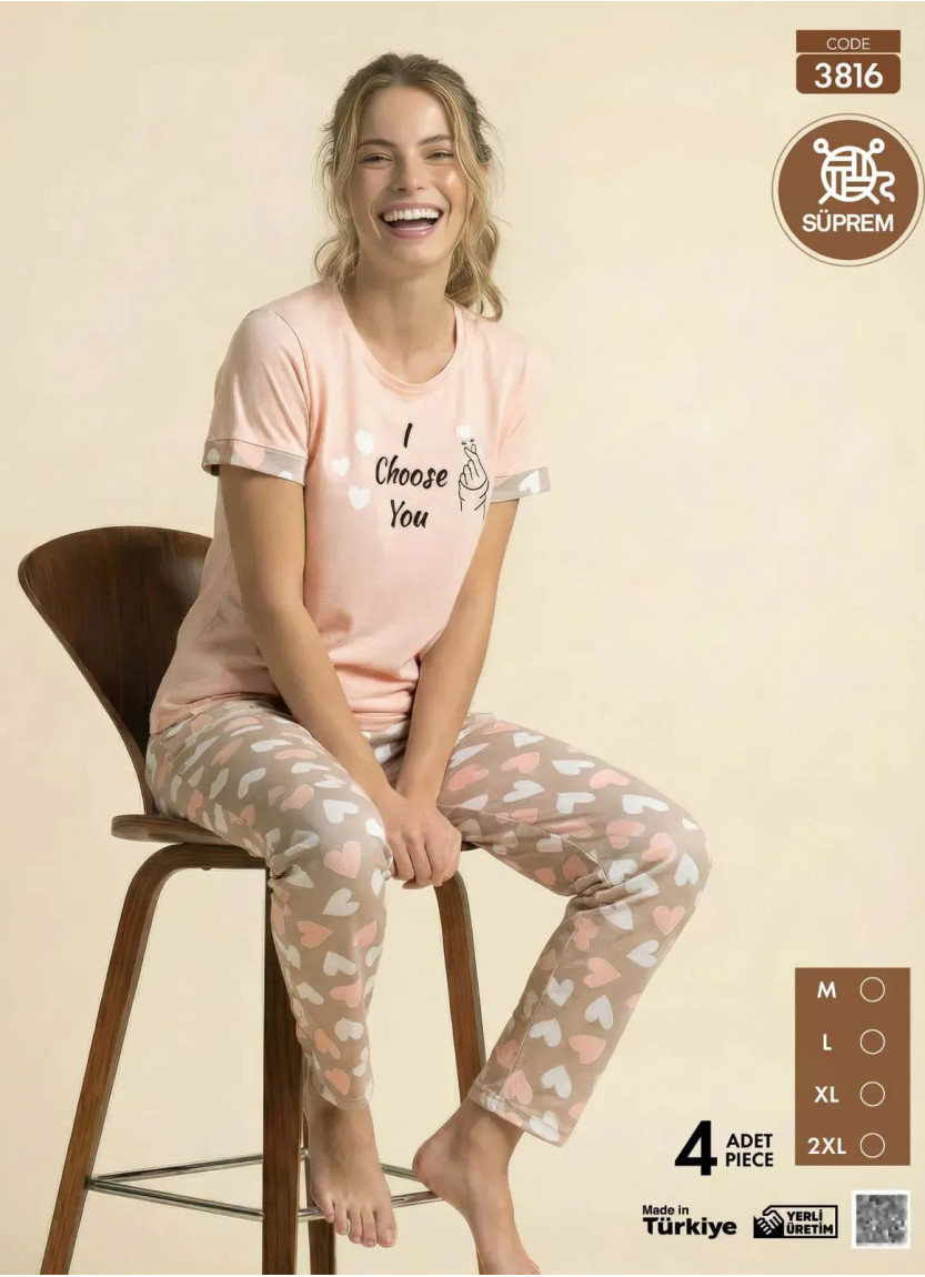 Women's Pajamas with Trousers (M+L+XL+2XL) Pijamo 3816 — wholesale for boutiques