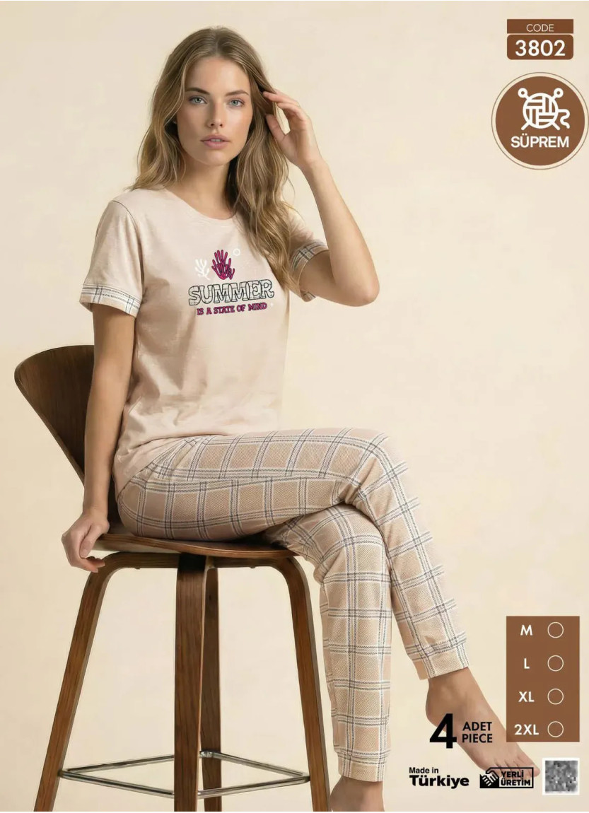 Women's Pajamas with Trousers (M+L+XL+2XL) Pijamo 3802 — wholesale for boutiques