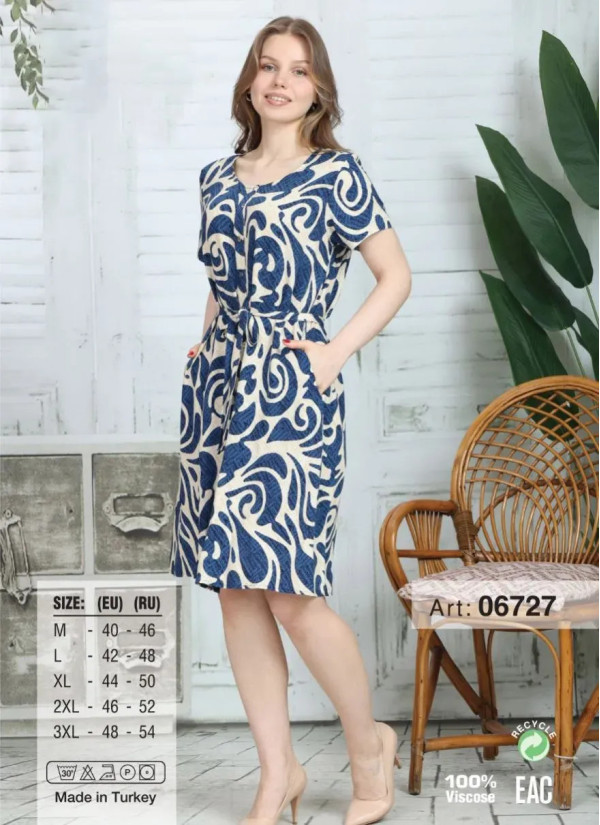 Tunic Viscose (M+L+XL+2XL+3XL) JEN 06727 — Turkish factory wholesale
