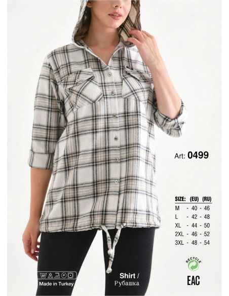 Женская Рубашка (M+L+XL+2XL+3XL) JEN JEN 0499 Gri — оптовая поставка из Турции