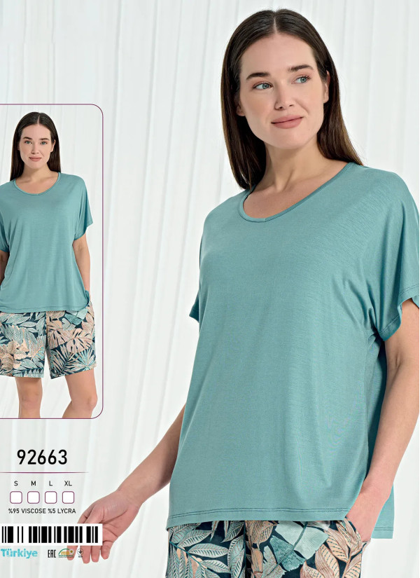 Женский Комплект с Шортами Вискоза (S+M+L+XL) Caroline 92663 — прямые поставки из Турции