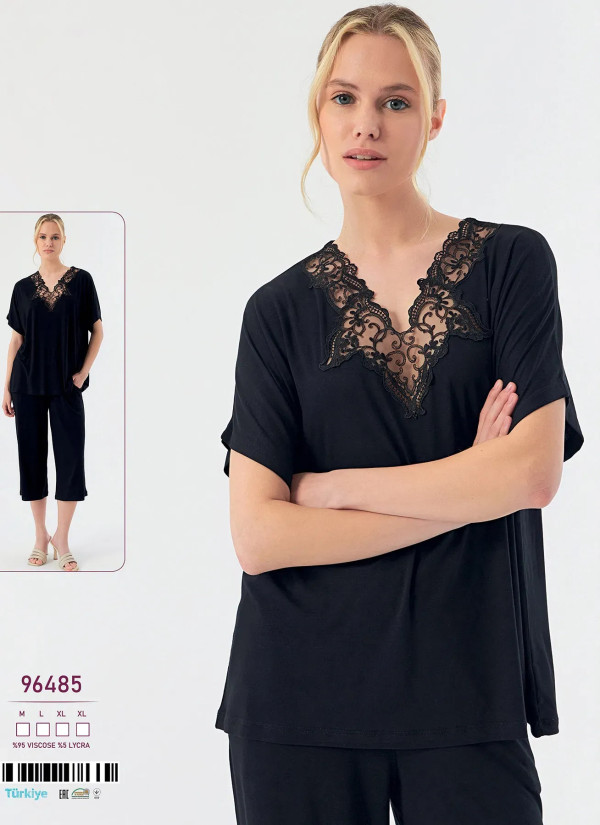 Women's Set with Capri Pants Viscose (M+L+XL+XL) Caroline 96485 — Turkey wholesale collection