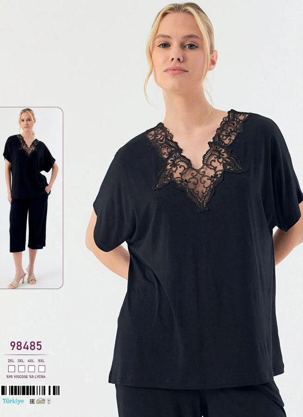 Women's Set with Capri Pants Viscose (2XL+3XL+4XL+5XL) Caroline 98485 — Turkey wholesale collection
