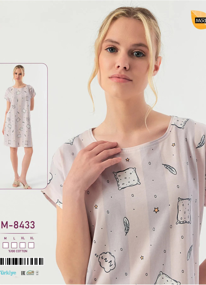 Ночная Сорочка Хлопок (M+L+XL+XL) Caroline M-8433 — фабричная коллекция оптом