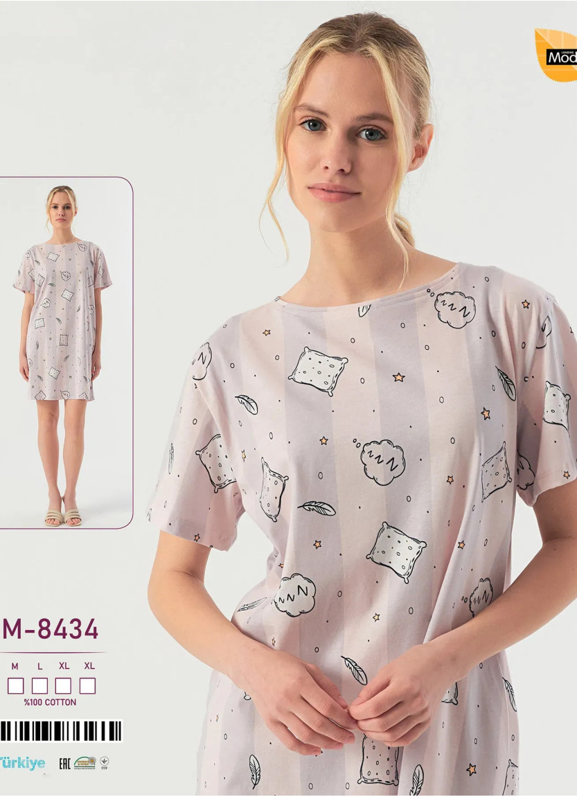 Nightdress Cotton Caroline -8434 (M+L+XL+XL) Caroline M-8434 — Turkey wholesale collection